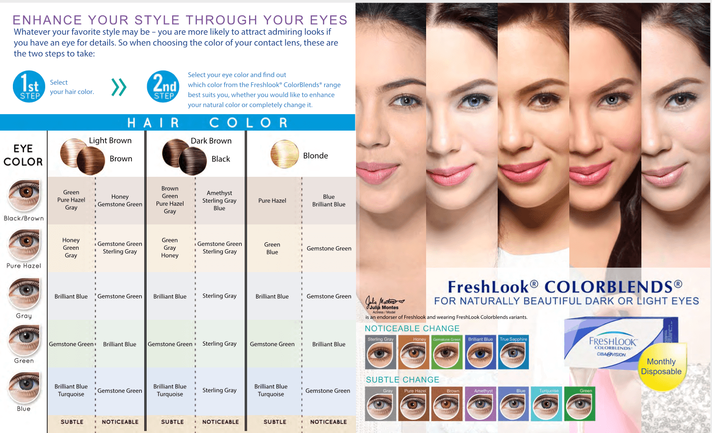 Alcon Freshlook Colorblends official brochure